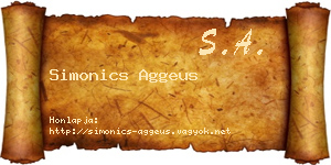 Simonics Aggeus névjegykártya